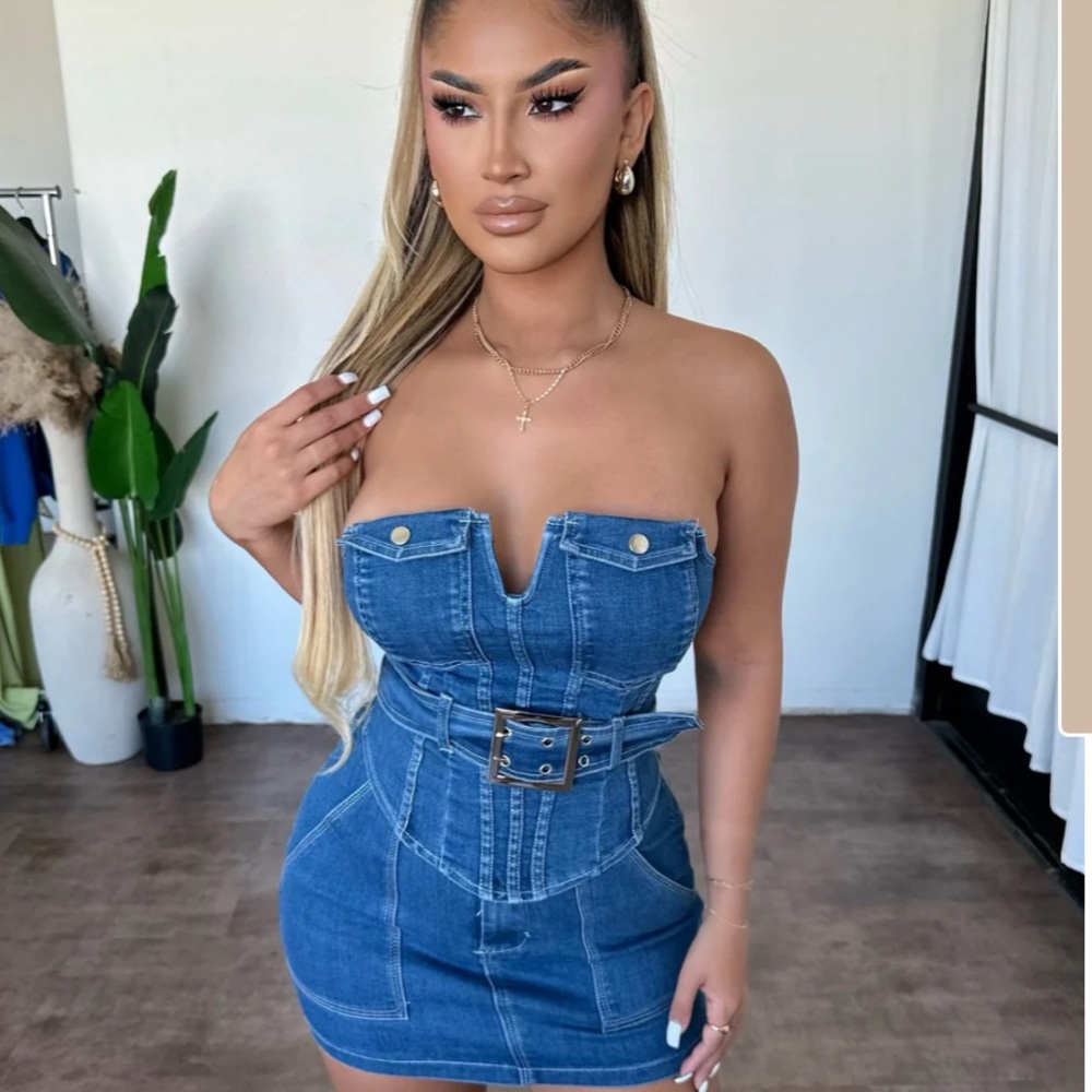Kenia Denim Skirt Set(Denim)